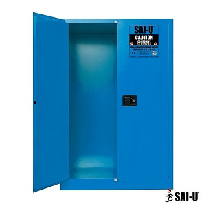 Blue color alkali storage Cabinet with capacity of 45 Gallon