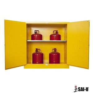 Yellow Flammable Liquid storage Cabinet with capacity of 30 Gallon