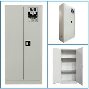 toxic storage steel cabinets in white color